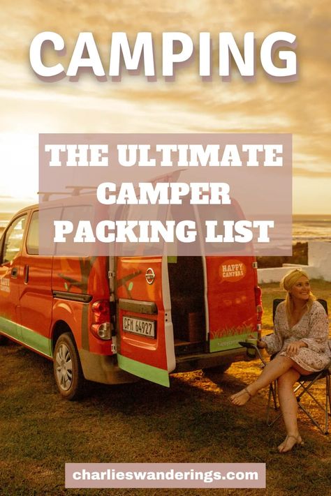 You'll be fully prepared for your upcoming camper trip thanks to this camper packing list! And trust me, once you've done one you'll never want to travel a different way. Use this camper packing list to help you prepare with what to pack for a campervan road trip. | campervan packing tips | campervan packing list | campervan packing hacks | campervan holiday packing list | what to pack for campervan trip | packing for campervan | campervan essentials packing list What To Bring Camping Packing Lists, Van Camping Packing List, Camper Van Packing List, Week Long Camping Trip Packing Lists, Campervan Essentials, Prepare For Camping Trip, Camper Packing List, Holiday Packing List, Big Suitcases