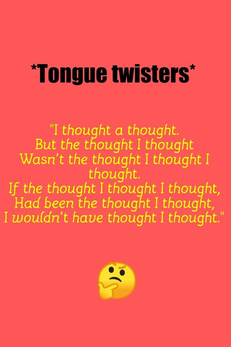 Tongue Twisters In English, Tongue Quote, Funny Tongue Twisters, Tongue Twisters For Kids, Coding Quotes, School Life Memories, Pick Up Line Jokes, Unique Words Definitions, Tongue Twisters