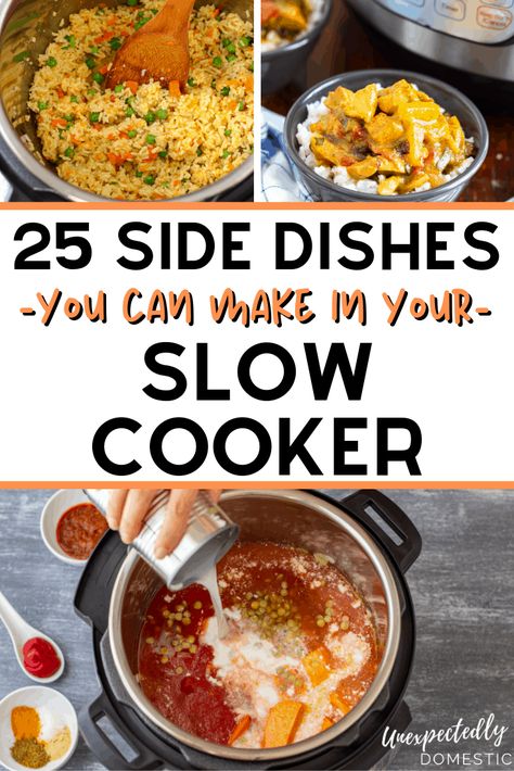 Crockpot Potluck Side Dishes, Healthy Crockpot Side Dishes, Slow Cooker Bbq Sides, Slow Cooker Side Dishes Potlucks, Crockpot Sides For Potluck, Crockpot Side Dishes For Bbq, Slow Cooker Vegetable Side Dishes, Slow Cooker Potluck Ideas, Crockpot Sides Recipes