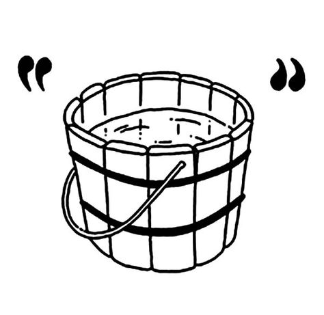 Wooden Bucket Contain Water Coloring Pages | Best Place to Color Bucket Coloring Page, Bucket Tattoo, Water Coloring Pages, Bucket Drawing, Bucket Of Water, Wooden Bucket, Art In The Park, Water Coloring, Pages To Color