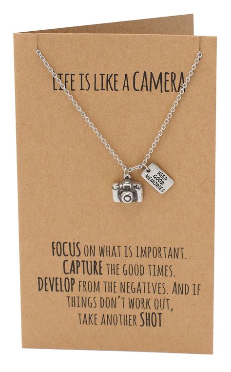 Camera Pendant, Inspirational Quotes Cards, Camera Necklace, Friends Selfie, Dslr Photography Tips, Miniature Photography, Cute Camera, Birthday Cards For Women, Women Photography