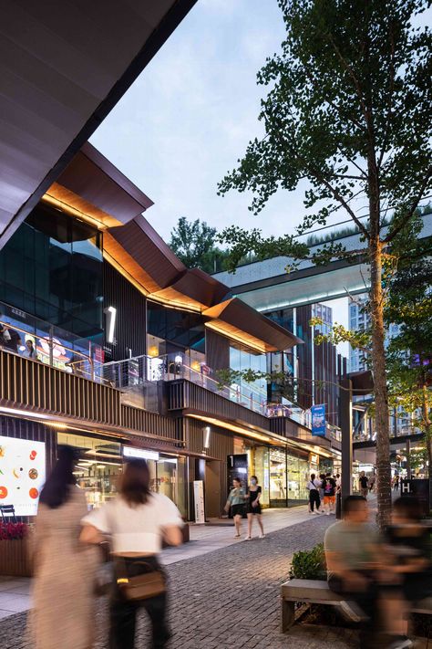 Qujiang Creative Circle :: the Oval Partnership Townhouse Exterior, Retail Architecture, Street Mall, Hotel Concept, Creative Circle, Retail Park, Facade Lighting, Commercial Street, Walking Street