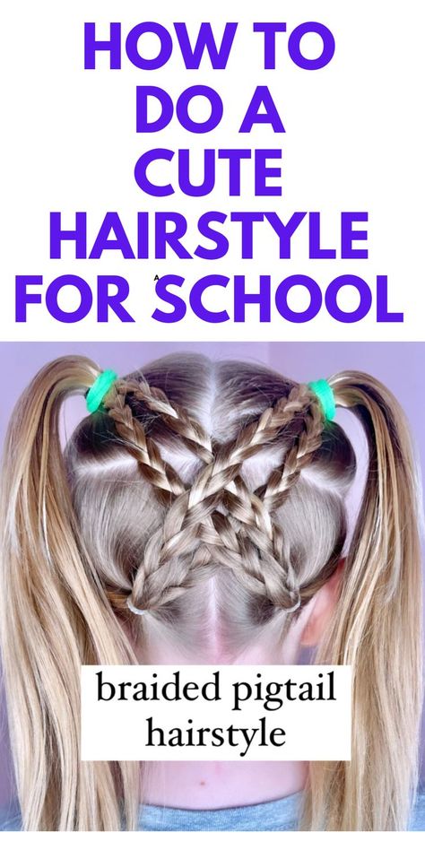 HOW TO DO CUTE PIGTAILS FOR SCHOOL - HERE IS HOW TO DO A CUTE PIGTAIL HAIRSTYLE FOR SCHOOL. Girl Pigtail Hairstyles, Easy Crazy Hairstyles, Pigtail Hairstyle, Cute Pigtails, Crazy Hairstyles, Hairstyle For School, Super Cute Hairstyles, Cute Hairstyles For School, School Love