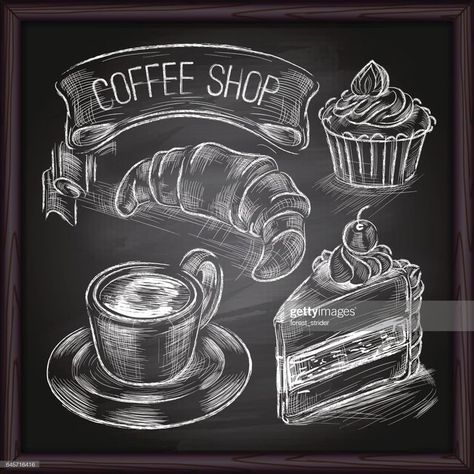 Bakery Poster Design, Fancy Lettering Alphabet, Chalk Art Signs, Kitchen Wall Art Diy, Bakery Poster, Coffee Chalkboard, Business Event, Cafe Art, Custom Poster