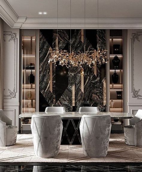 LIVING ROOM IN THE STUNNING HÔTEL LE MEURICE Man Home Decor, Luxury Dining Room Decor, Dining Room Design Luxury, Office Interior Design Modern, Dining Room Contemporary, Dinning Room Design, Classic Interior Design, Luxury Dining Room, Elegant Dining Room