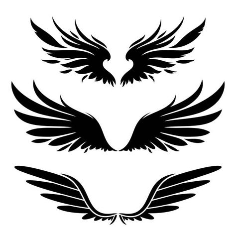 Angel Wing Silhouette, Flower Vine Tattoos, Alas Tattoo, Wings Icon, Angel Vector, Eagle Bird, Line Art Vector, Graffiti Characters, Banner Background Images