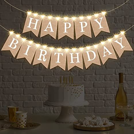 Mens Birthday Party Decorations, Birthday Party Decorations For Adults, Glitter Birthday Parties, Rustic Birthday, Autumn Wedding Reception, Picture Banner, Happy Birthday Bunting, Simple Birthday Decorations, Birthday Wall