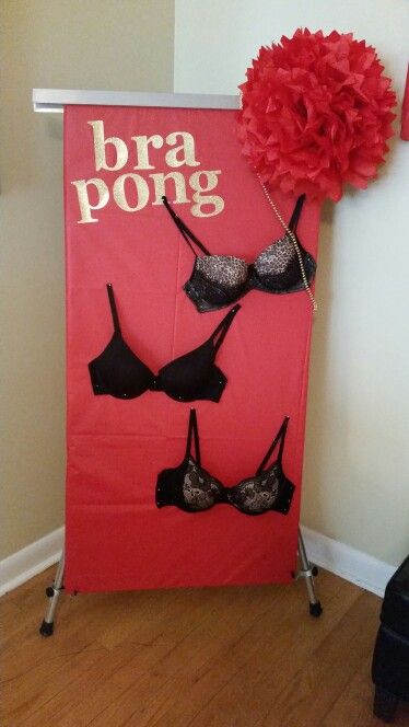 Bra pong for a panty party bachelorette party or  bridal shower Panty Party Ideas, Panty Party Bachelorette, Bra Pong, Birthday 24, Panty Party, Pong Game, Barbie Bridal, Artsy Ideas, Fund Raiser