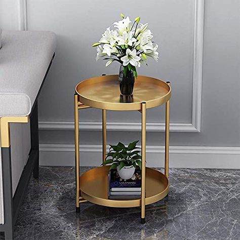 Round End Tables Living Room, Coffee Table For Small Living Room, Circle Side Table, Florida Living Room, Side Table Sofa, Coffee Table Small Space, Gold End Table, Mid Century Modern Side Table, Metal End Table