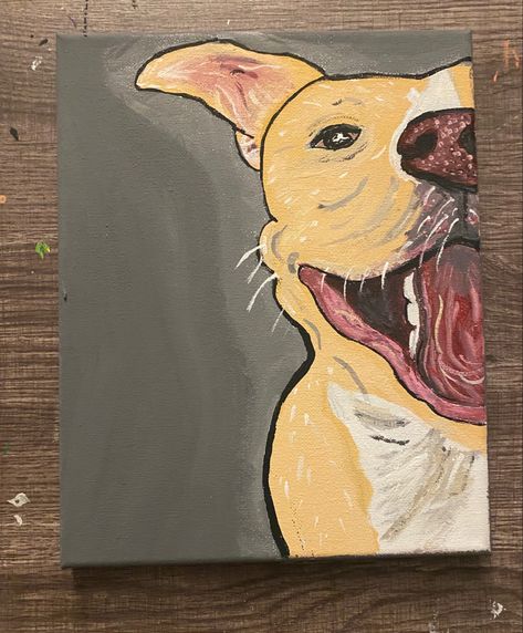 Pitbull Painting Easy, Labradoodle Painting Easy, Dog Acrylic Painting Easy, Easy Dog Paintings On Canvas, Simple Dog Painting, Dog Paintings Easy, Dog Paintings Acrylic Easy, Pitbull Painting, Labradoodle Painting