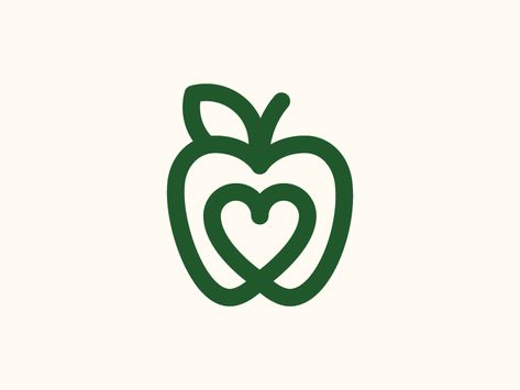 Healthy Apple by Sandro laliashvili | Dribbble | Dribbble Apple Heart Tattoo, Fruit Logo Design Ideas, Apple Logo Design, Healthy Logo, Healthy Food Logo, Fruit Logo Design, Fruit Logo, Apple Health, Trendy Logos