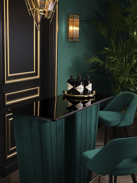 Interior Art Deco, Deco Living Room, Art Deco Living Room, Green Interior Design, Art Deco Interior Design, Green Walls, Art Deco Home, Dark Interiors, Bad Design