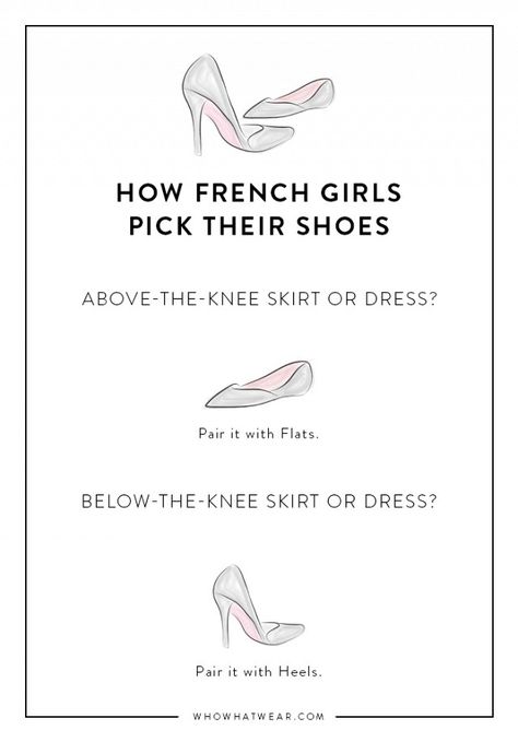 Remember this French girl trick when you don't know what shoes to wear Below The Knee Skirt, Parisienne Chic, French Girl Style, French Girls, French Chic, French Women, Parisian Chic, Date Outfits, French Girl