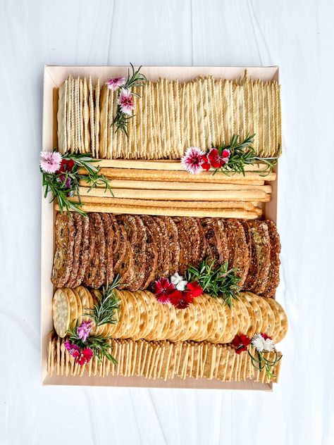 because there’s always never enough crackers. #cerriously Cracker Tray Ideas, Crackers Meat And Cheese Tray, Cheese N Cracker Tray, Wood Cracker Tray, Types Of Crackers For Cheese Board, Cheese And Cracker Tray For Wedding, Cracker Board, Holiday Boards, Christmas Recipes Appetizers