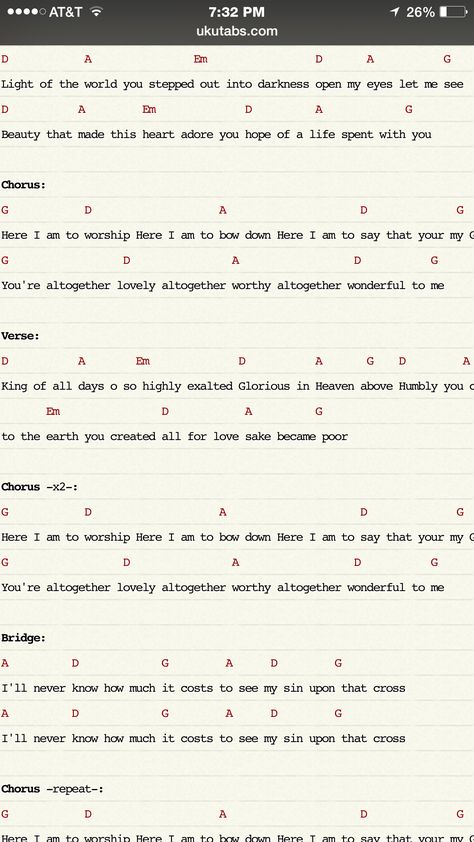 Ukulele chords Here I am to Worship-Chris Tomlin Here I Am To Worship Chords, Guitar Worship Songs, Worship Songs Ukulele Chords, Worship Song Chords, Worship Chords Ukulele, Christian Ukulele Chords, Piano Chords For Songs Worship, Worship Songs Guitar Chords, Worship Chords Piano