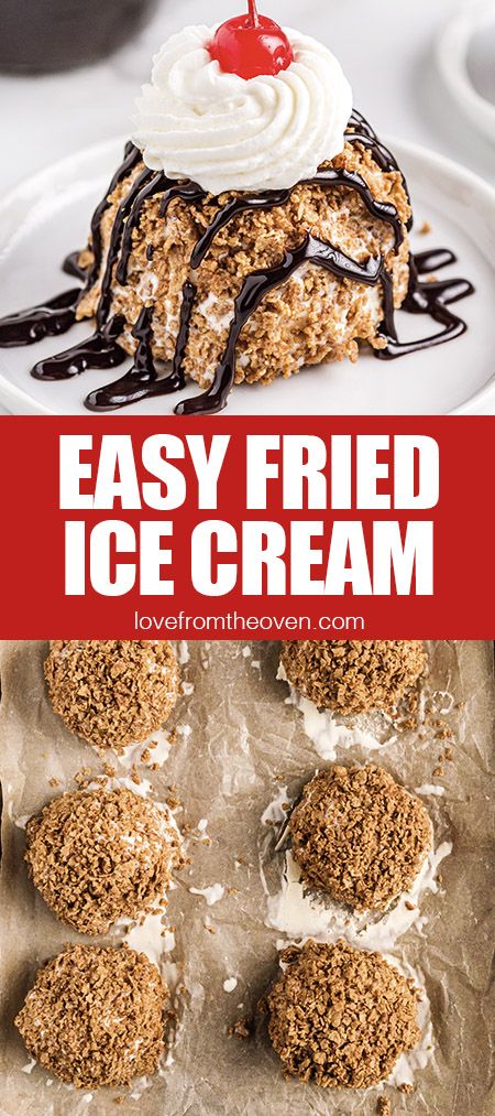 Fried I E Cream, No Fry Fried Ice Cream, Fried Ice Cream With Cinnamon Toast Crunch, Easy Fried Ice Cream Recipe, Hibachi Desserts, Air Fryer Fried Ice Cream, Mexican Ice Cream Dessert, Fried Ice Cream Recipe Easy, Easy Fried Ice Cream