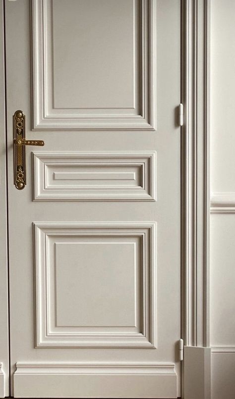 #door #wood #woodworking #woodworkingplans #french #traditional ✔️ Double Bedroom Doors Entrance, Classic Door Design French Style, Parisian Doors Interior, Victorian Trim Moldings, European Molding, Parisian Doors, Pintu Interior, Old Money House, Interior Door Styles