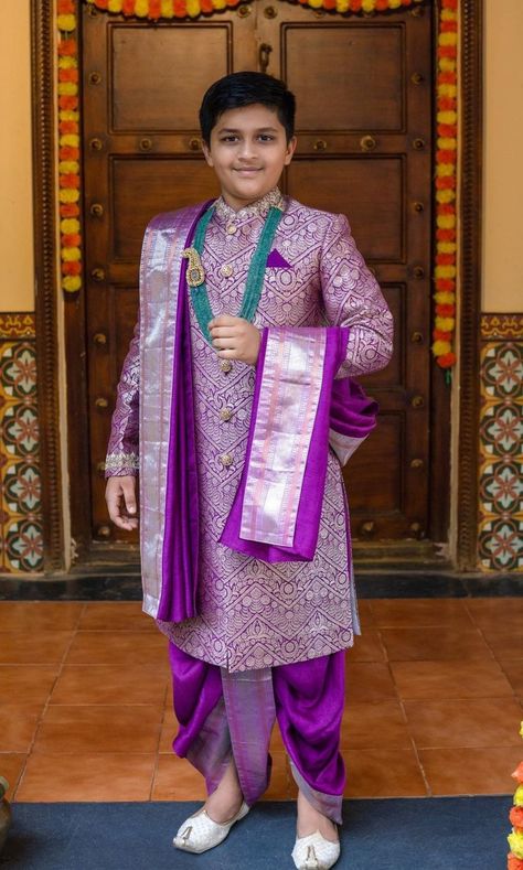 Dothi Style Dress For Mens, Panchala Function Boys, Dhoti Function For Boys, Dothi Function For Boys, Dhoti Ceremony For Boys, Panchalu Function, South Indian Groom, Dhoti Function, Dhoti Ceremony