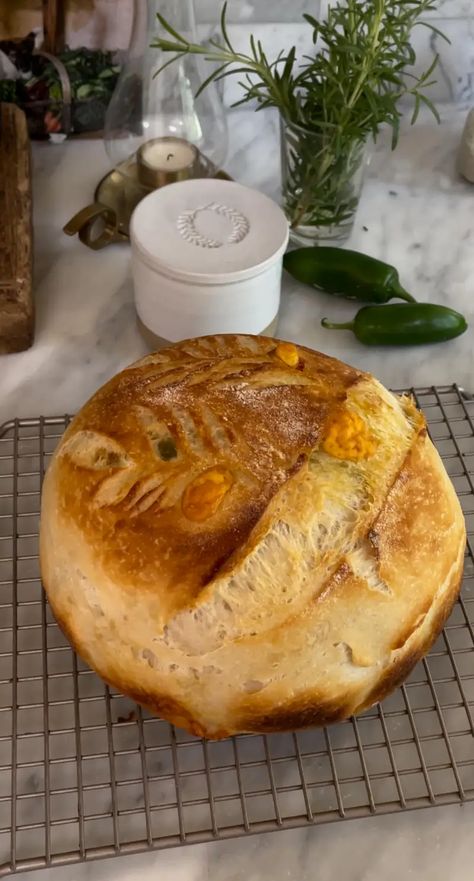 Jalapeño Cheddar Sourdough - Lemon Grove Lane Spicy Grilled Cheese, Sourdough Lemon, High Protein Flour, Cinnamon Banana Bread, Garlic Cheddar, Queso Dip Recipes, Lemon Grove, Jalapeno Cheddar, Church Group