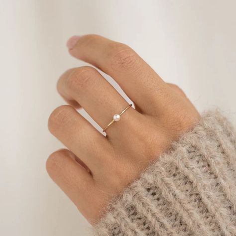 Cute Dainty Rings, Wedding Ring Pearl, Pearl Wedding Band, Pearl Wedding Bands, Puffy Heart Necklace, Pearl Wedding Ring, Ring Pearl, Pearl Engagement Ring, Pearl Rings