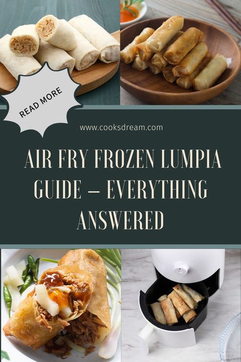 If you’ve been looking to air fry lumpia frozen – or are just curious about whether it turns out as good – then you’ve come to the right place! I’ll give you the scoop on how to air-fry lumpia from frozen and get it perfect every time. | Air Fry Frozen Lumpia Guide | How Do You Cook Lumpia Without A Deep Fryer? | Do You Need To Thaw Frozen Lumpia Before Frying? | What To Know Before Air Frying Frozen Lumpia | #lumpia #springrolls #foodie #delicious Air Fried Lumpia, Frozen Lumpia In Air Fryer, Air Fryer Lumpia Frozen, Lumpia Air Fryer, Air Fryer Lumpia, Lumpia Shanghai, Lumpia Recipe, Mini Corn Dogs, French Toast Sticks