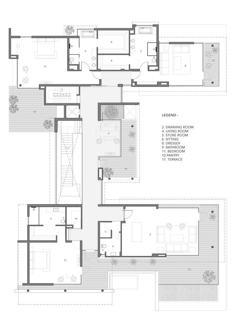 Luxury Farmhouse Plans, Modern Farmhouse Floor Plans, Luxury House Floor Plans, Slope House Design, Resort Plan, Slope House, Luxury Plan, Modern House Floor Plans, Villa Style