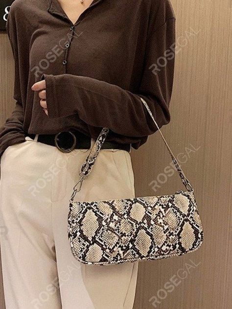 Snake Print Bag, Animal Print Handbags, Elegant Style Women, Small Leather Bag, Snake Leather, Bridesmaid Gifts Jewelry, Printed Handbags, Genuine Leather Handbag, Crocodile Leather