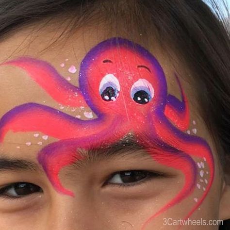 Face Paint Ocean Theme, Face Painting Sea Theme, Sea Creature Face Paint, Starfish Face Paint, Ocean Face Painting, Summer Face Paint Ideas, Tropical Face Paint, Under The Sea Face Paint, Fruit Face Paint