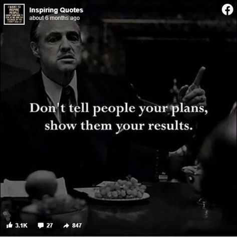 32 Viral Quote Images to Share on Your Facebook Page Don't Tell People Your Plans, Godfather Quotes, Viral Quotes, Quote Images, Quotes Positivity, Problem Solved, Quotes Of The Day, Difficult Times, Chef Recipes