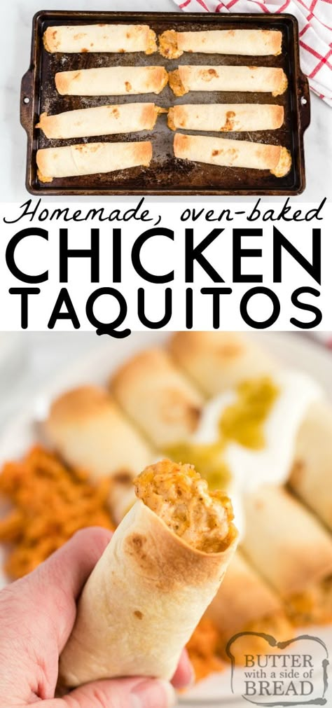 Baked Chicken Taquitos are full of chicken, cheese and lots of salsa and spices to give this delicious homemade taquito recipe tons of flavor. Chicken Taquitos Baked, Taquito Recipe, Baked Chicken Taquitos, Homemade Taquitos, Taquitos Recipe, Chicken And Cheese, Chicken Taquitos, Favorite Dinner, Easy Dinner Recipe