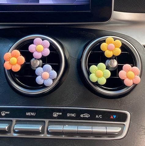 Hippie Car, Car Vent Clip, Crochet Car, Flower Car, Automotive Decor, Car Perfume, Cute Car Accessories, Car Vent, Car Diffuser