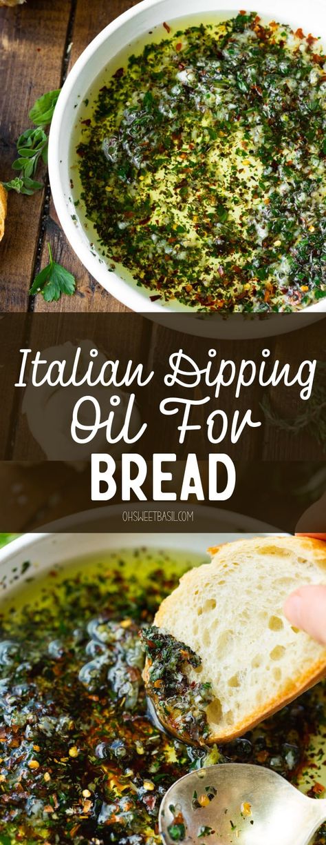 You won't be able to stop once you try this bread dipping oil recipe! It's so flavorful, so bold, so quick and easy to make, so incredible, and so needed in your life! Do it! Make it! Dip in it! #dippingoilforbread #dippingoil #diprecipe Dipping Oil For Bread, Bread Spreads, Bread Dipping Sauce, Crust Bread, Herbed Bread, Bread Dipping Oil Recipe, Dipping Oil Recipe, Olive Oil Dip For Bread, Olive Oil Dip