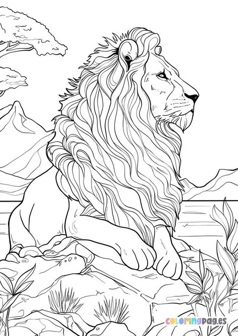 Lion Coloring Pages For Adults, Coloring Books Animals, Lion Coloring Pages Free Printable, Coloring Book Animals, Leo Coloring Pages, Animal Coloring Pages Free Printable, Coloring Pages Of Animals, Coloring Pages Animals, Lion Coloring