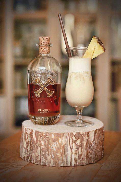 The name of this cocktail comes from Spanish. Piña means pineapple, colada might be loosely translated as drained. You might be surprised that this cocktail, as opposed to most, does not come from… Coco Loco Cocktail, Bumbu Rum, Desserts For Adults, Coconut Cream Uses, Rum Drinks Recipes, Rum Recipes, Beer Quotes, Liquid Courage, Rum Cocktails