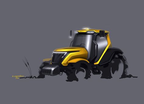 Tractor on Behance Tractor Sketch, Tractor Design, Tractor Idea, Photoshop Rendering, Agricultural Machinery, Rat Rods Truck, Snow Blowers, Heavy Machinery, Car Sketch