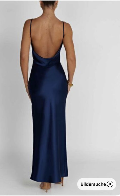 Prom Dress Back Design, Blue Backless Maxi Dress For Prom Season, Chic Blue Backless Evening Dress, Formal Blue Backless Satin Dress, Chic Blue Backless Maxi Dress, Chic Blue V-neck Backless Dress, Wedding Dreses, Prom Dress Inspiration, Navy Dress