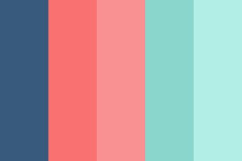 Coral Teal Blue color palette Navy Blue Teal And Coral Bedroom, Color Palette With Navy Blue, Coral Color Combinations, Coral Colour Palette, Teal Color Palette, Palette Blue, Three Color Combinations, Coral Colour, Color Schemes Colour Palettes