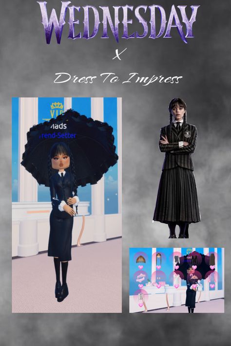 DTI / DRESS TO IMPRESS - Wednesday Addams Wednesday Addams Dress, Addams Dress, Wednesday Outfit, Wednesday Dress, Fun Vid, Wednesday Addams, Dress To Impress, Quick Saves