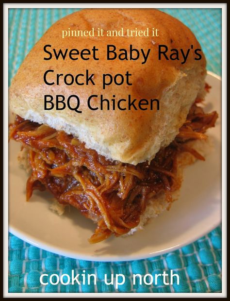 Crock Pot Bbq Chicken, Sweet Baby Rays, Crock Pot Bbq, Baby Ray, Sweet Baby Ray, Shredded Bbq Chicken, Bbq Chicken Crockpot, Easy Slow Cooker Chicken, Crock Pot Recipes