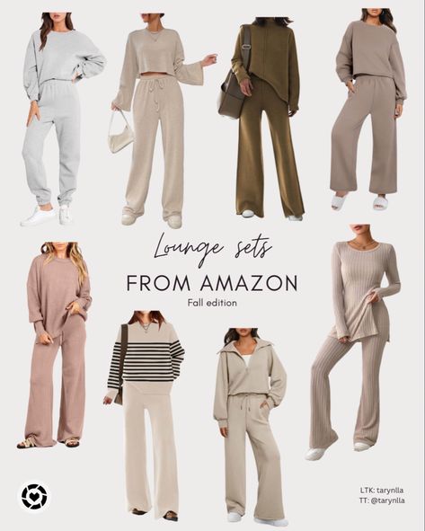 Winter Matching Set Outfit, Cozy Sets Women, Neutral Matching Set, Amazon 2 Piece Outfit, Matching Set Lounge Wear, 2 Piece Travel Outfit, Amazon Two Piece Set, Amazon Matching Sets, 2 Piece Lounge Set Outfit