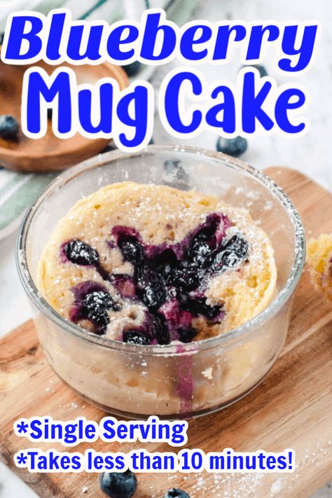 Ricotta Mug Cake Blueberry Muffin Mug Cake, Muffin Mug Cake, Blueberry Muffin In A Mug, Blueberry Mug Cake, Single Serve Cake, Mug Cake Healthy, Muffin In A Mug, Easy Blueberry Muffins, Mug Cake Microwave