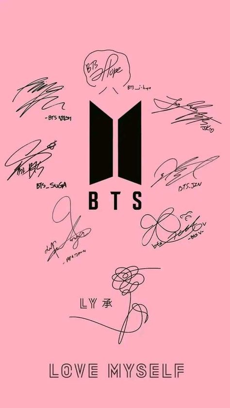 Bts Logo Wallpaper Aesthetic, Bts Autograph, Bts Sign, Bts Album List, Bts Signatures, Ancient Art Tattoo, Iphone Wallpaper Bts, Bts Name, Wallpaper Bts