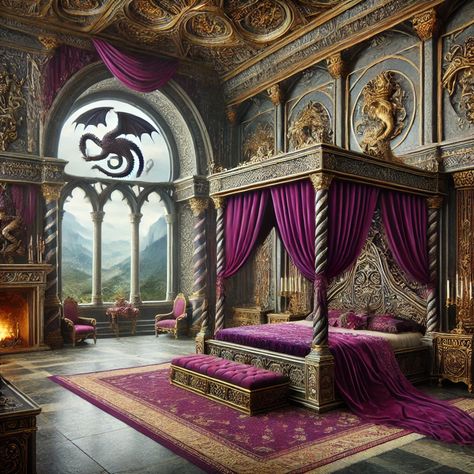 Medieval Castle Interior Bedroom, Castle Princess Bedroom, Palace Rooms Bedrooms, Royal Bedroom Concept Art, Royal Bedroom Princesses, Fantasy Royal Bedroom, Fantasy Castle Bedroom, Roleplay Pictures, Egyptian Bedroom