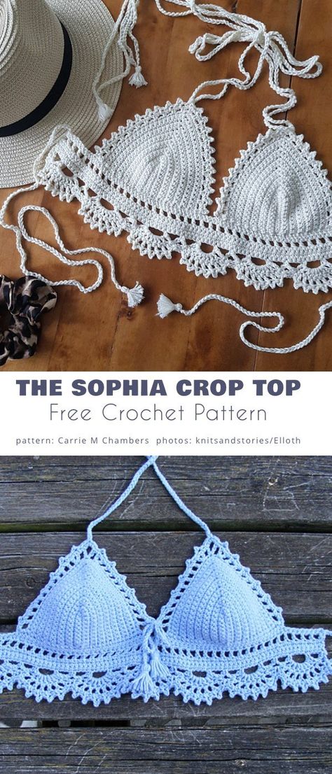 The Sophia Crop Top Crochet Bralette Pattern Free, Crochet Halter Tops Free, Tops Tejidos A Crochet, Crochet Halter Top Pattern Free, Top Tejidos A Crochet, Crochet Crop Top Pattern Free, Crochet Shirt Pattern, Tops A Crochet, Crochet Bralette Pattern