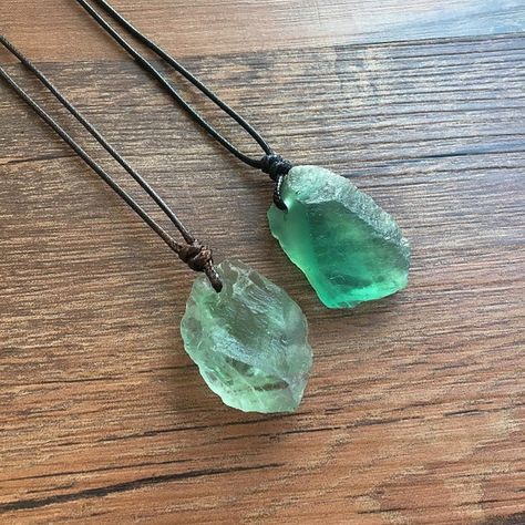 Raw Fluorite Necklace Bohemian Necklace Boho Jewellery | Etsy Necklaces Photography, Fluorite Jewelry, Raw Fluorite, Sun And Moon Necklace, Fluorite Necklace, Boho Jewellery, Quartz Crystal Pendant, Green Fluorite, Protection Necklace