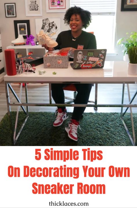 Are you ready to build your own sneaker room? In this post, find 5 easy tips to follow when decorating your sneaker room | Sneaker room ideas | Sneaker room decor Sneaker Room Ideas, Sneaker Office, Bought My First House, Sneaker Room, My First House, Sneaker Closet, Sneakerhead Room, Shoe Room, Shoe Wall