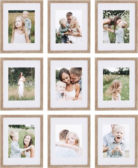 Picture Wall Ideas Small Space, Organic Modern Picture Wall, 6 Picture Frames On The Wall, Hallway Wall Gallery, Family Picture Frames On The Wall Ideas, Family History Wall, 9 Picture Gallery Wall, Simple Gallery Wall Living Room, Gallery Wall 6 Frames