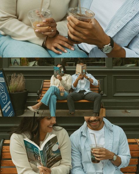 Coffee Couple Photoshoot, Coffee Date Engagement Shoot, Date Night Engagement Shoot, Cafe Engagement Photos, Coffee Shop Engagement Photos, Coffee Date Photoshoot, Coffee Shop Engagement Shoot, Coffee Engagement Photos, Cute Engagement Photos