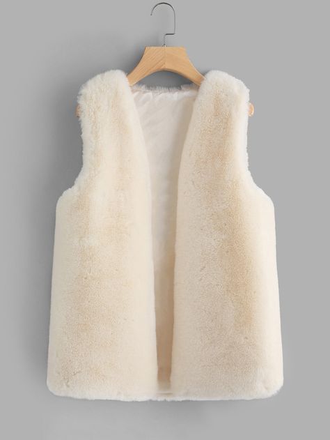 Shop Faux Fur Vest online. SheIn offers Faux Fur Vest & more to fit your fashionable needs. Fluffy Vest, Sewing Case, Kids Vest, Faux Fur Coats, Marvelous Designer, Model Outfits, Vest Pattern, Faux Fur Vest, Warm Outfits