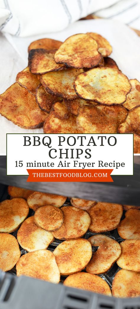 DIY Barbecue Potato Chips elevate plain potato chips with a flavorful, homemade barbecue seasoning blend. Homemade Chips Fried, Homemade Potato Chip Seasoning, Air Fryer Potato Chips Easy, Air Fry Chips, Homemade Chips In Air Fryer, Potato Chips In Air Fryer, Bbq Potato Chips, Air Fryer Chips, Air Fryer Potato Chips